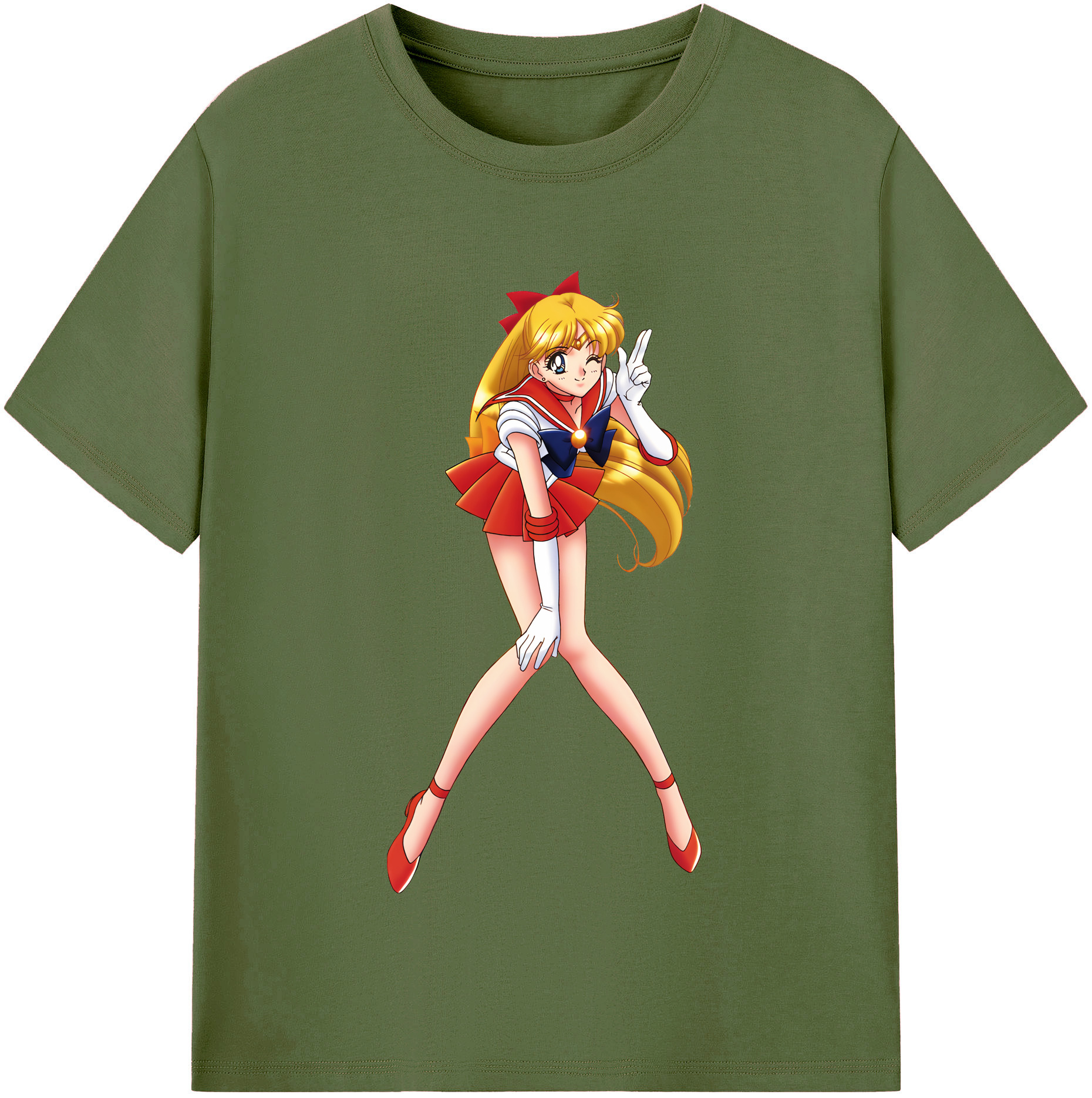（画像用） 美少女戦士セーラームーン 愛野 美奈子 あいの みなこ Sailor Moon Aino Minako 綿100％半袖Tシャツ（フロントプリント）